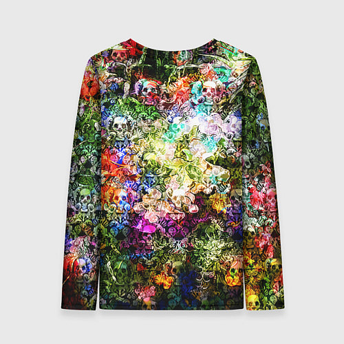 Женский лонгслив Цветы на черепах / 3D-принт – фото 2