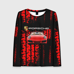 Лонгслив женский Porsche - авто, цвет: 3D-принт