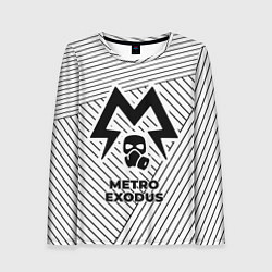 Женский лонгслив Символ Metro Exodus на светлом фоне с полосами