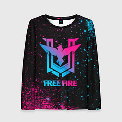 Женский лонгслив Free Fire - neon gradient