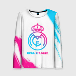 Лонгслив женский Real Madrid neon gradient style, цвет: 3D-принт