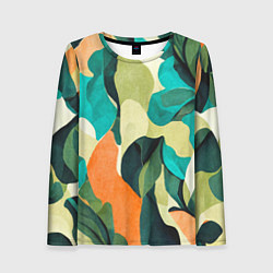 Лонгслив женский Multicoloured camouflage, цвет: 3D-принт