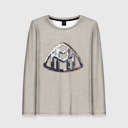 Лонгслив женский Maybach логотип на серой коже, цвет: 3D-принт