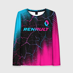 Женский лонгслив Renault - neon gradient: символ сверху