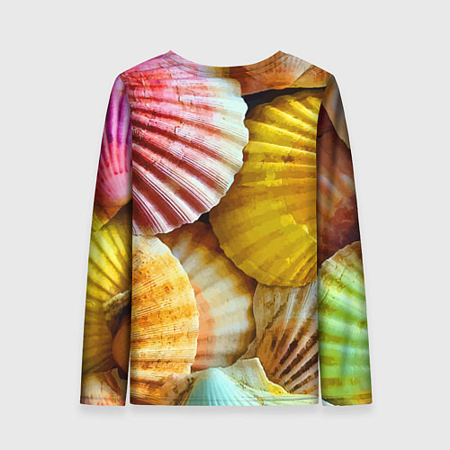 Женский лонгслив Разноцветные створки океанских раковин / 3D-принт – фото 2