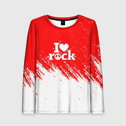 Женский лонгслив I love rock - краска