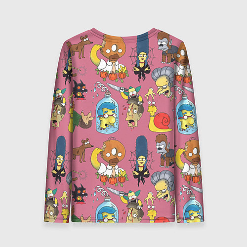 Женский лонгслив Персонажи Симпсонов - horror pattern / 3D-принт – фото 2