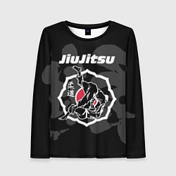 Лонгслив женский Jiu-jitsu throw logo, цвет: 3D-принт