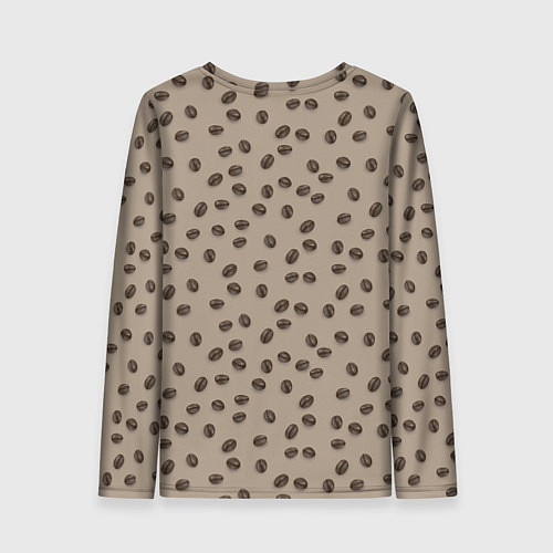 Женский лонгслив Кофейные зерна паттерн / 3D-принт – фото 2