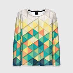 Лонгслив женский Мозаичный градиент, цвет: 3D-принт