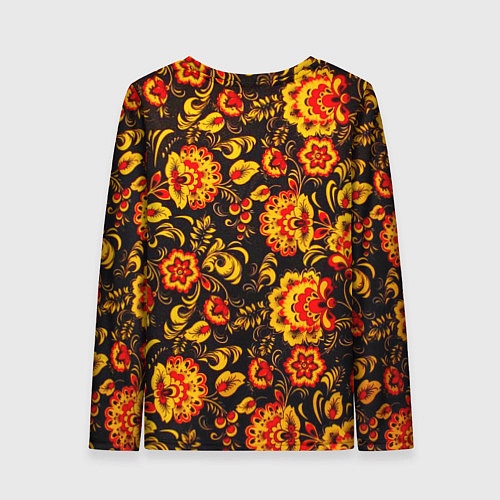 Женский лонгслив Хохлома роспись / 3D-принт – фото 2