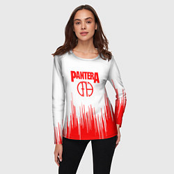Лонгслив женский Pantera текстура красная, цвет: 3D-принт — фото 2