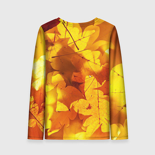 Женский лонгслив Осенние золотые листья / 3D-принт – фото 2