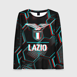 Женский лонгслив Lazio FC в стиле glitch на темном фоне