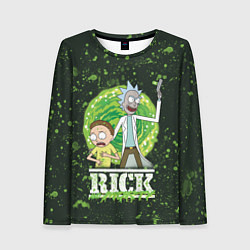 Женский лонгслив Morty and Rick portal