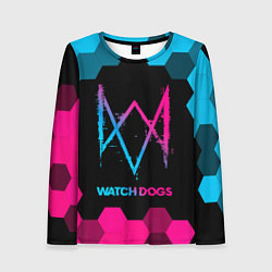 Женский лонгслив Watch Dogs - neon gradient