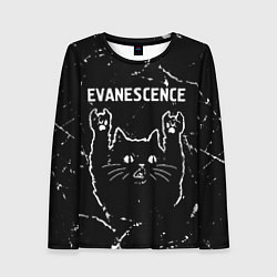 Лонгслив женский Группа Evanescence и рок кот, цвет: 3D-принт