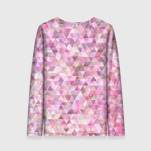 Женский лонгслив Абстрактное множество розовых и фиолетовых треугол / 3D-принт – фото 2