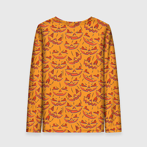 Женский лонгслив Halloween Pumpkin Pattern / 3D-принт – фото 2