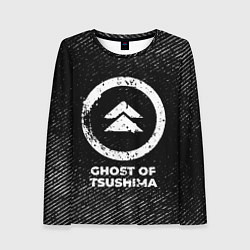 Лонгслив женский Ghost of Tsushima с потертостями на темном фоне, цвет: 3D-принт