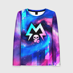 Лонгслив женский Metro Exodus неоновый космос, цвет: 3D-принт