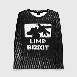 Лонгслив женский Limp Bizkit с потертостями на темном фоне, цвет: 3D-принт