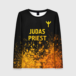 Женский лонгслив Judas Priest - gold gradient: символ сверху