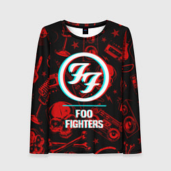 Лонгслив женский Foo Fighters rock glitch, цвет: 3D-принт