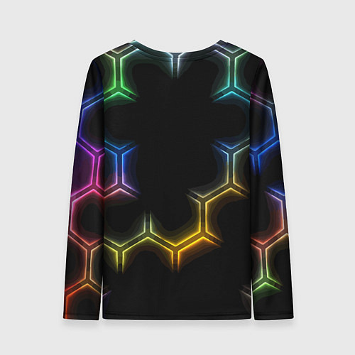 Женский лонгслив Mercedes - neon pattern / 3D-принт – фото 2