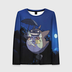 Женский лонгслив Night flight Totoro