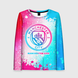 Лонгслив женский Manchester City neon gradient style, цвет: 3D-принт