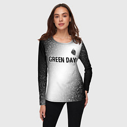 Лонгслив женский Green Day glitch на светлом фоне: символ сверху, цвет: 3D-принт — фото 2