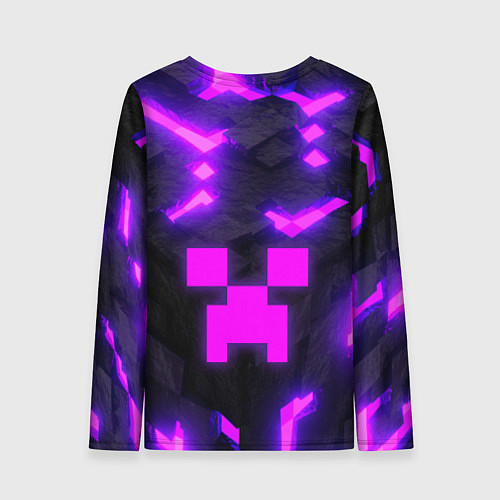 Женский лонгслив Майнкрафт розовый / 3D-принт – фото 2