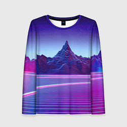 Лонгслив женский Neon mountains - Vaporwave, цвет: 3D-принт