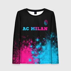 Женский лонгслив AC Milan - neon gradient: символ сверху