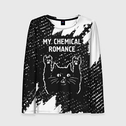 Лонгслив женский Группа My Chemical Romance и рок кот, цвет: 3D-принт