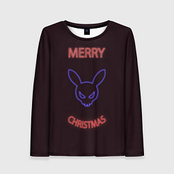 Женский лонгслив Neon christmas bunny