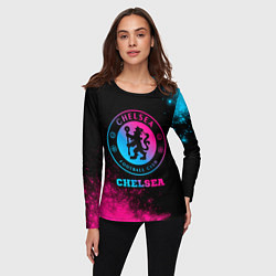 Лонгслив женский Chelsea - neon gradient, цвет: 3D-принт — фото 2