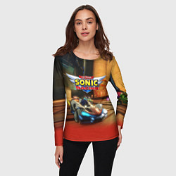 Лонгслив женский Team Sonic racing - hedgehog - video game, цвет: 3D-принт — фото 2