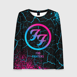 Женский лонгслив Foo Fighters - neon gradient