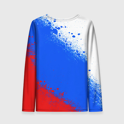Женский лонгслив Флаг России - триколор / 3D-принт – фото 2
