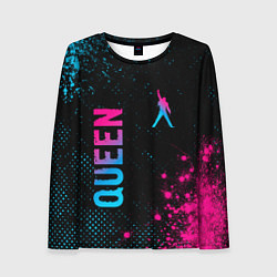 Женский лонгслив Queen - neon gradient: надпись, символ