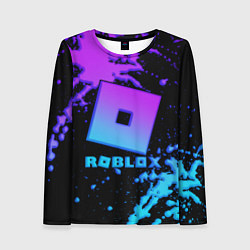 Женский лонгслив Roblox logo neon gradient