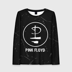 Лонгслив женский Pink Floyd glitch на темном фоне, цвет: 3D-принт