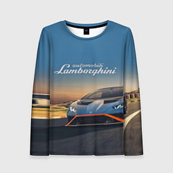 Лонгслив женский Lamborghini Huracan STO - car racing, цвет: 3D-принт