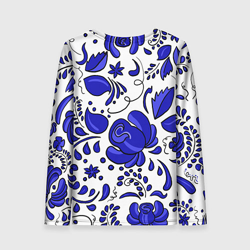 Женский лонгслив Гжель / 3D-принт – фото 2