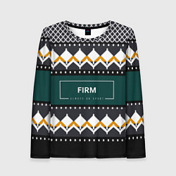 Лонгслив женский FIRM ретро свитер, цвет: 3D-принт