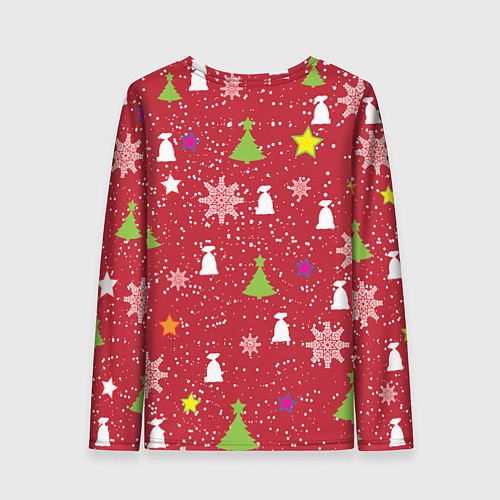 Женский лонгслив Red new year / 3D-принт – фото 2