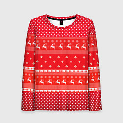 Женский лонгслив Праздничный красный свитер