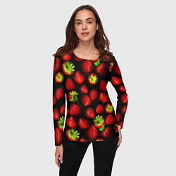 Лонгслив женский Клубничка - ягоды, цвет: 3D-принт — фото 2